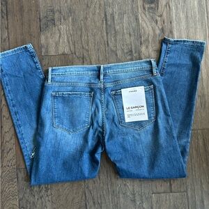 FRAME Le Garçon Straight Jeans Agecroft Destructed NWT 27